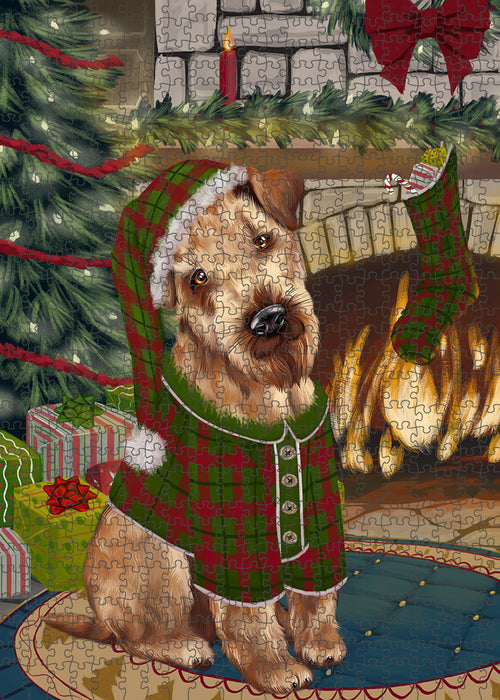 The Stocking was Hung Airedale Terrier Dog Puzzle with Photo Tin PUZL88800