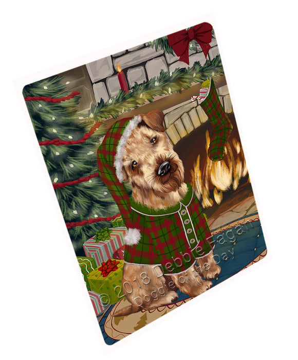 The Stocking was Hung Airedale Terrier Dog Large Refrigerator / Dishwasher Magnet RMAG93162