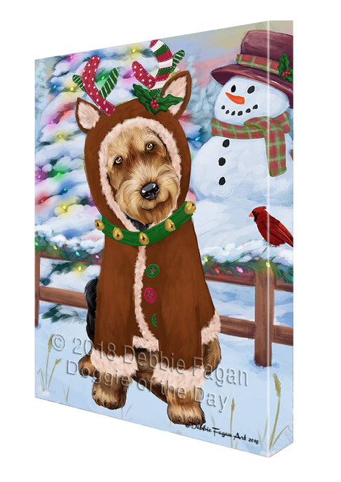 Christmas Gingerbread House Candyfest Airedale Terrier Dog Canvas Print Wall Art Décor CVS127331