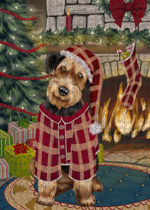 The Stocking was Hung Airedale Terrier Dog Puzzle  PUZL88804