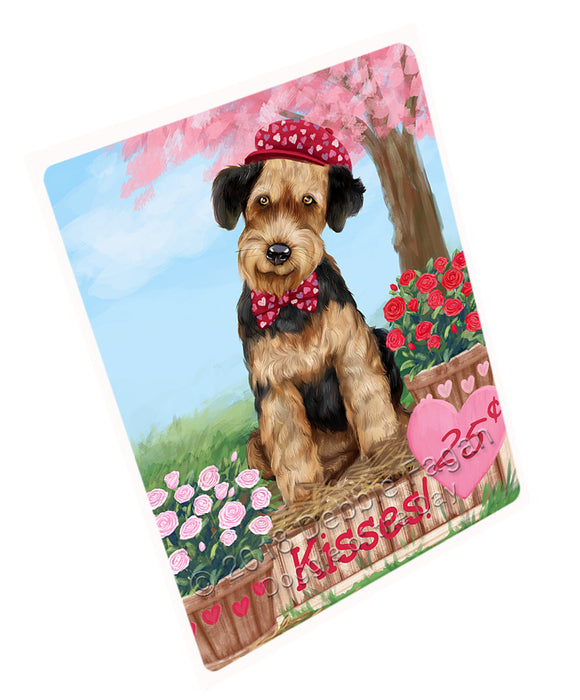 Rosie 25 Cent Kisses Airedale Terrier Dog Large Refrigerator / Dishwasher Magnet RMAG96810