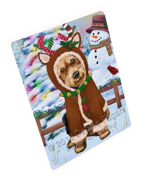 Christmas Gingerbread House Candyfest Airedale Terrier Dog Large Refrigerator / Dishwasher Magnet RMAG99006