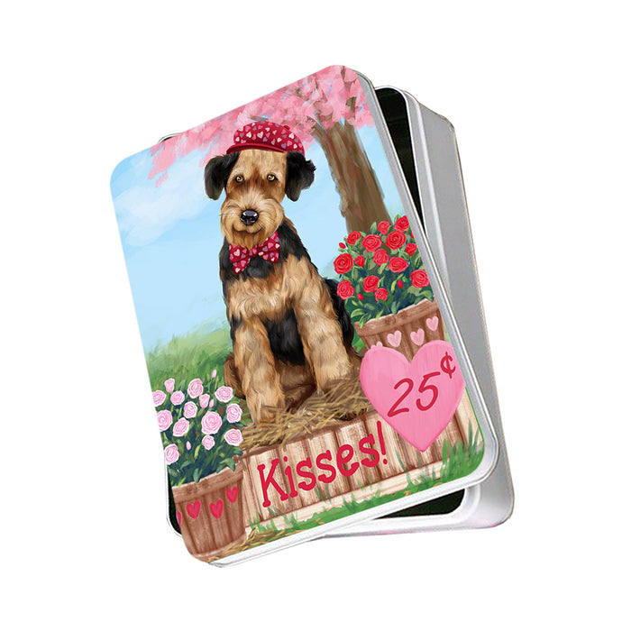 Rosie 25 Cent Kisses Airedale Terrier Dog Photo Storage Tin PITN55700