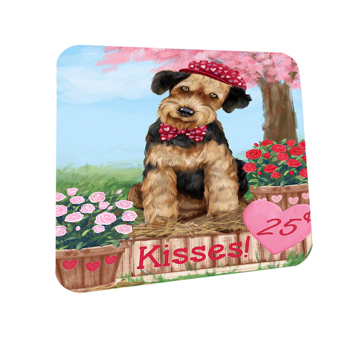 Rosie 25 Cent Kisses Airedale Terrier Dog Coasters Set of 4 CST55715