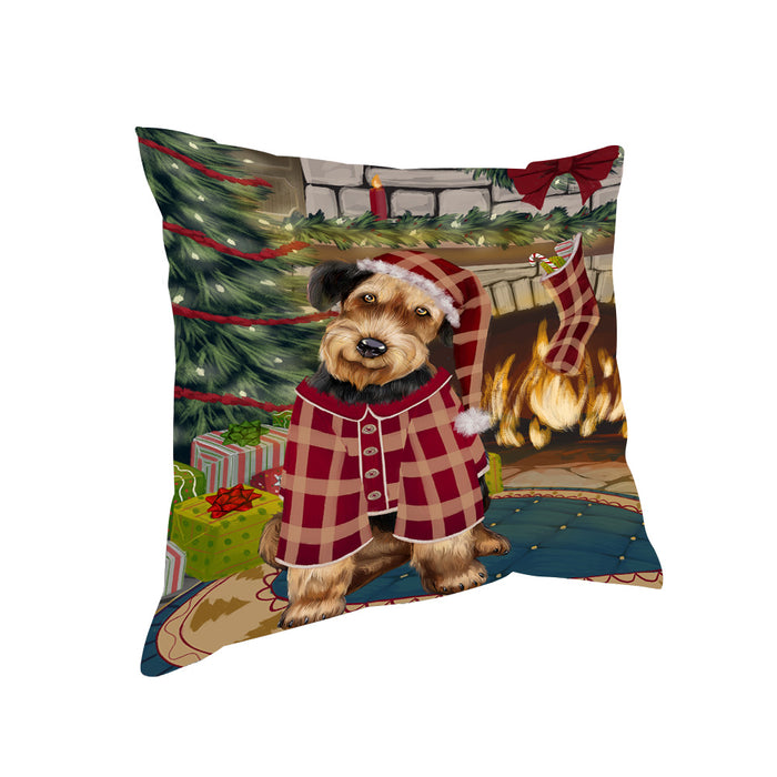 The Stocking was Hung Airedale Terrier Dog Pillow PIL69528