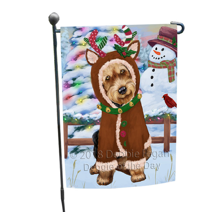 Christmas Gingerbread House Candyfest Airedale Terrier Dog Garden Flag GFLG56671