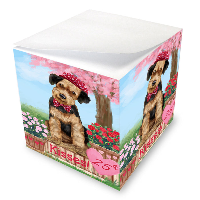 Rosie 25 Cent Kisses Airedale Terrier Dog Note Cube NOC53829