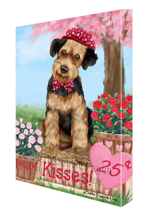 Rosie 25 Cent Kisses Airedale Terrier Dog Canvas Print Wall Art Décor CVS124037