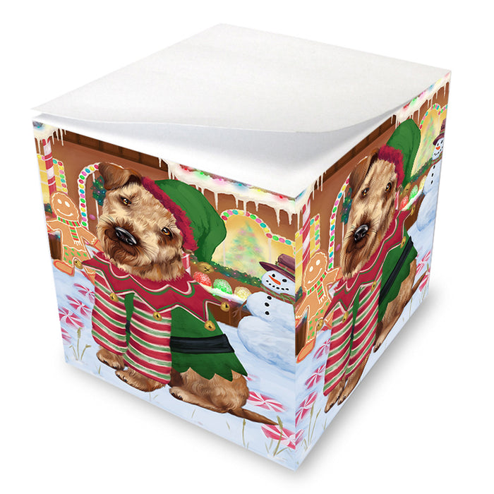 Christmas Gingerbread House Candyfest Airedale Terrier Dog Note Cube NOC54196