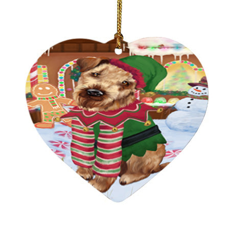 Christmas Gingerbread House Candyfest Airedale Terrier Dog Heart Christmas Ornament HPOR56480