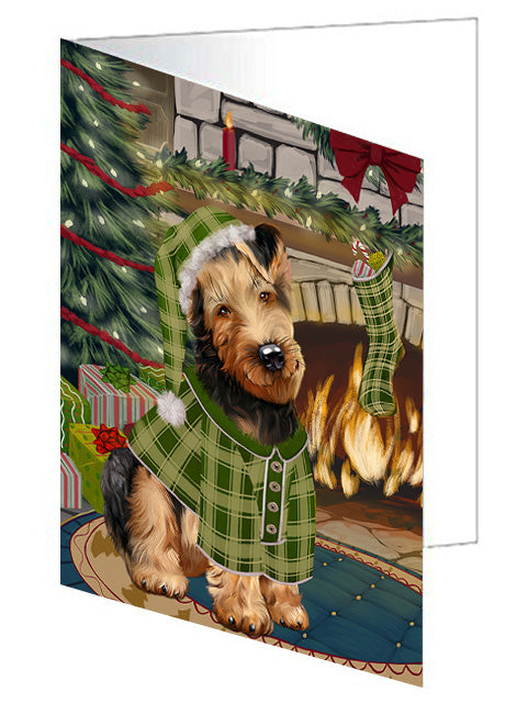 The Stocking was Hung Maltese Dog Handmade Artwork Assorted Pets Greeting Cards and Note Cards with Envelopes for All Occasions and Holiday Seasons GCD70595