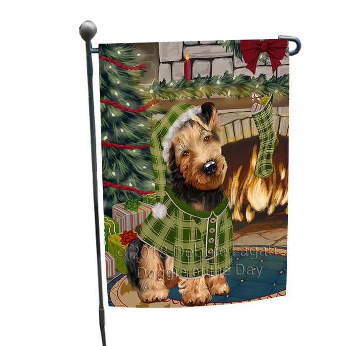 The Stocking was Hung Airedale Terrier Dog Garden Flag GFLG55444