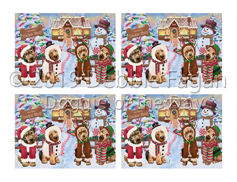 Holiday Gingerbread Cookie Airedale Dogs Placemat