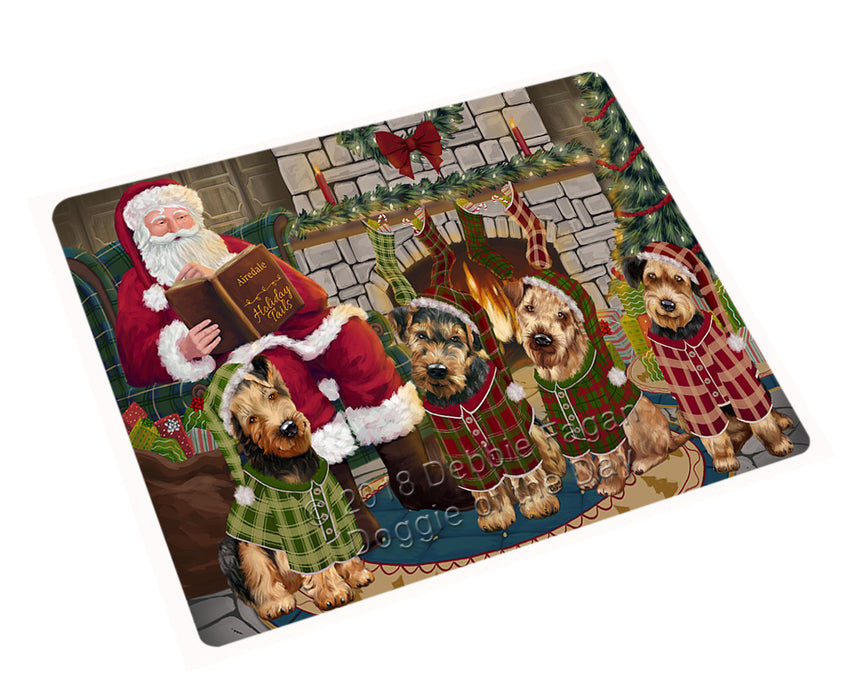 Christmas Cozy Holiday Tails Airedale Terriers Dog Large Refrigerator / Dishwasher Magnet RMAG92778