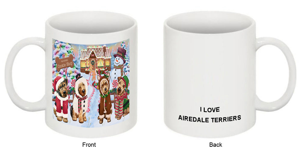 Holiday Gingerbread Cookie Shop Airedale Terriers Dog Coffee Mug MUG51489