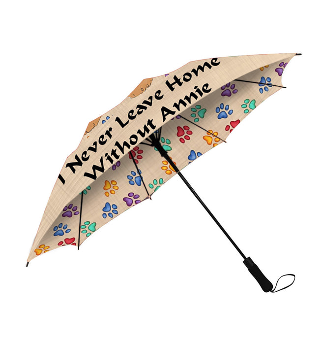 Custom Pet Name Personalized I never Leave Home Airedale Terrier Dog Semi-Automatic Foldable Umbrella