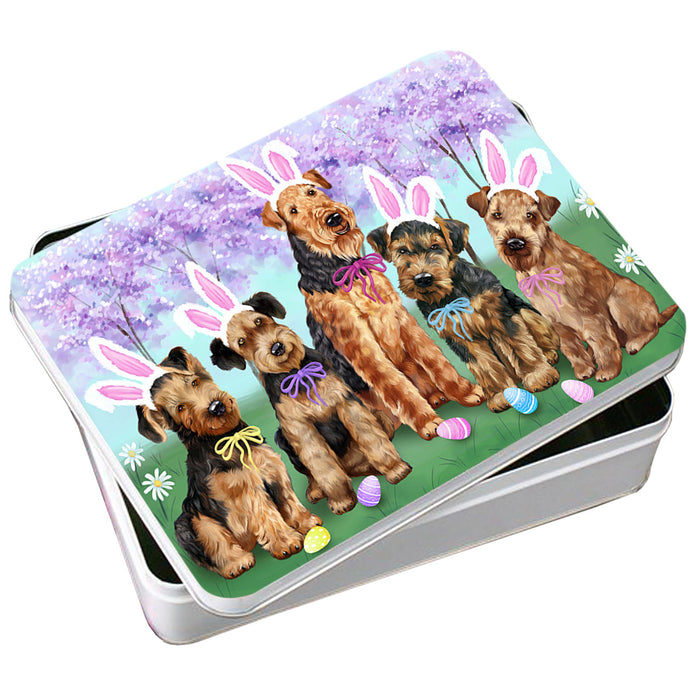 Airedale Terriers Dog Easter Holiday Photo Storage Tin PITN49123