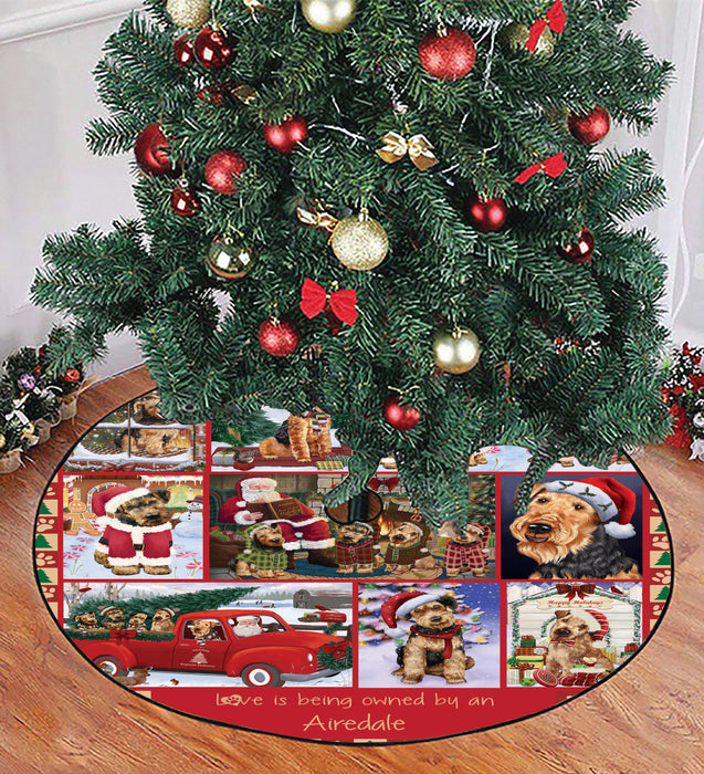 Love is Being Owned Christmas Airedale Terrier Dogs Tree Skirt