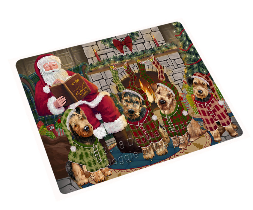 Christmas Cozy Holiday Tails Airedale Terriers Dog Magnet MAG70392 (Small 5.5" x 4.25")