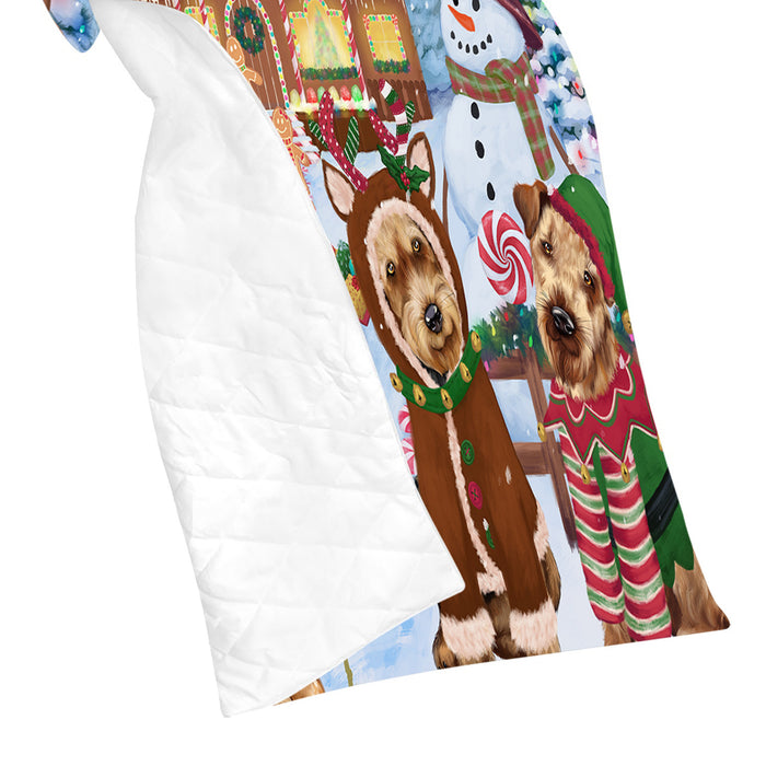 Holiday Gingerbread Cookie Airedale Dogs Quilt