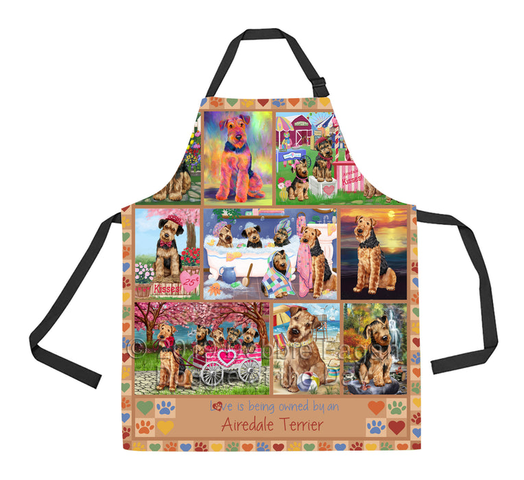 Love is Being Owned Airedale Terrier Dog Beige Apron