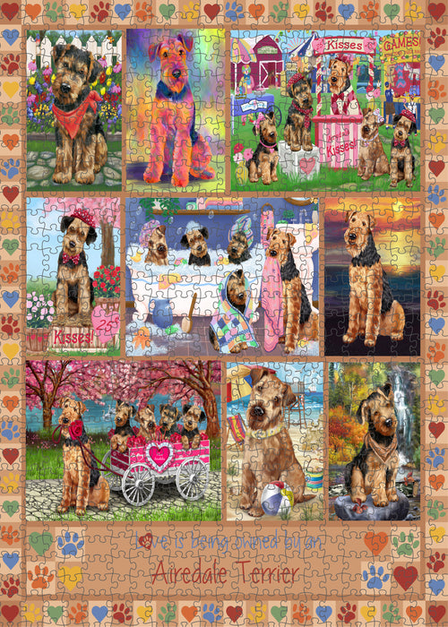 Love is Being Owned Airedale Terrier Dog Beige Puzzle  PUZL98148