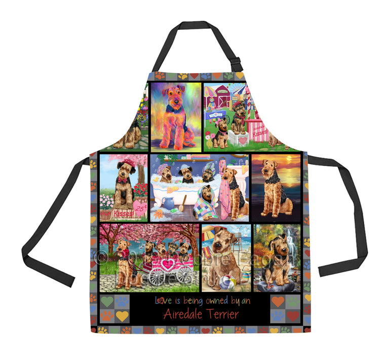 Love is Being Owned Airedale Terrier Dog Grey Apron
