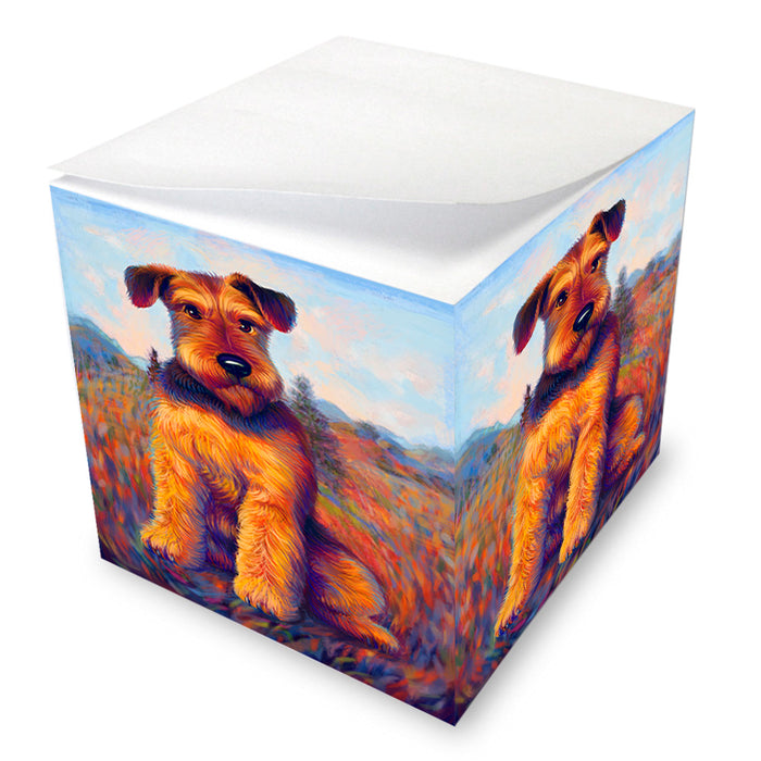 Mystic Blaze Airedale Terrier Dog Note Cube NOC55215