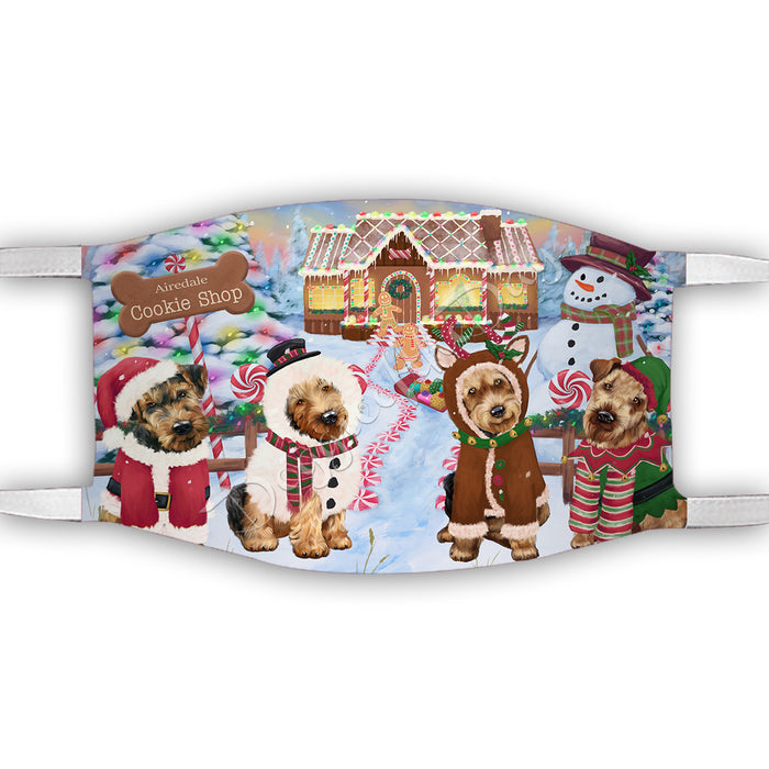 Holiday Gingerbread Cookie Airedale Dogs Shop Face Mask FM48853