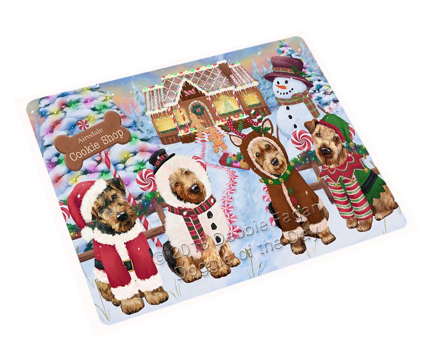 Holiday Gingerbread Cookie Shop Airedale Terriers Dog Large Refrigerator / Dishwasher Magnet RMAG98814