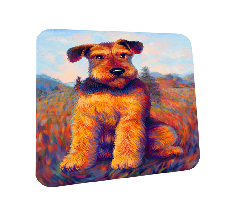 Mystic Blaze Airedale Terrier Dog Coasters Set of 4 CST53527