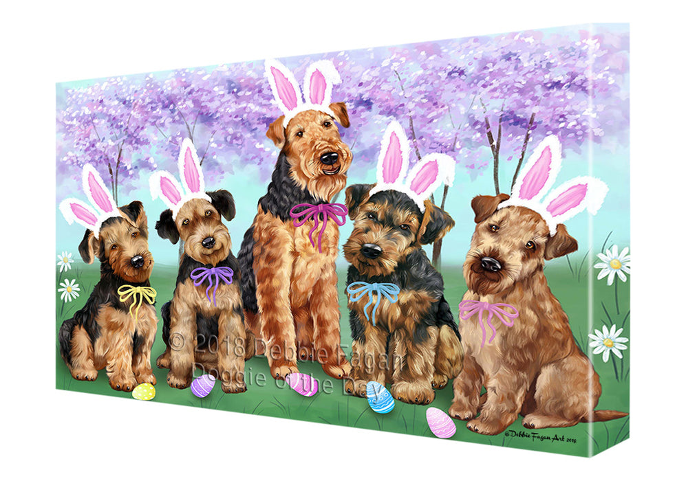 Airedale Terriers Dog Easter Holiday Canvas Wall Art CVS57720