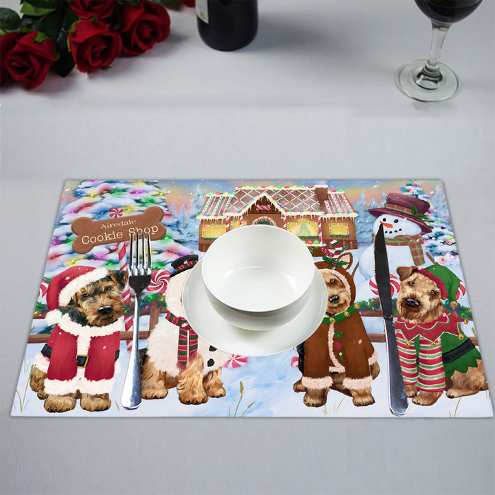 Holiday Gingerbread Cookie Airedale Dogs Placemat