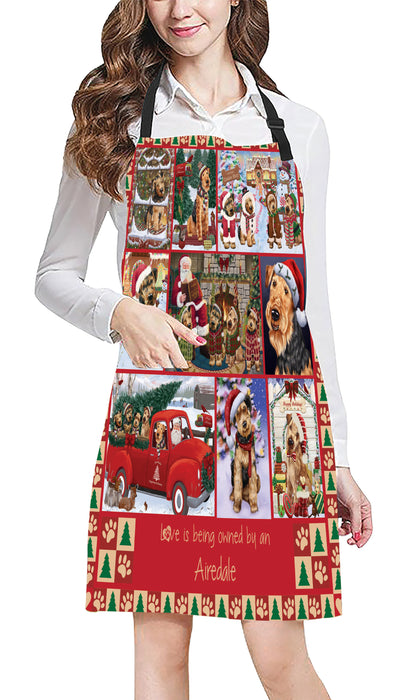 Love is Being Owned Christmas Airedale Terrier Dogs Apron