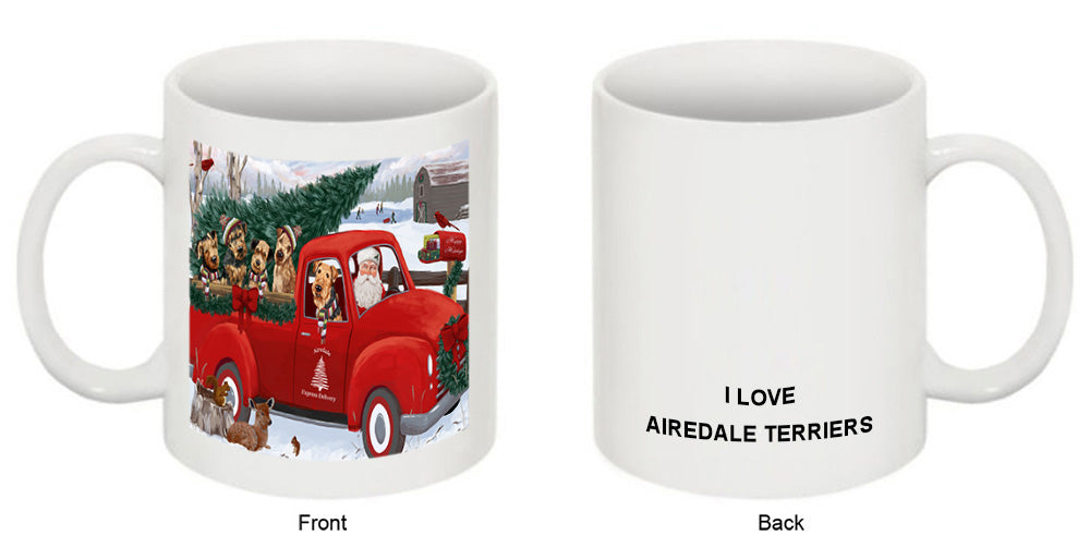 Christmas Santa Express Delivery Airedale Terriers Dog Family Coffee Mug MUG50394
