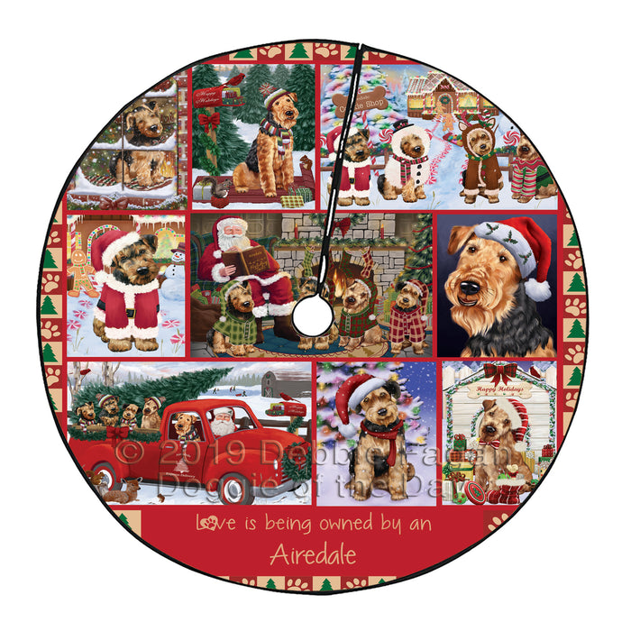 Love is Being Owned Christmas Airedale Terrier Dogs Tree Skirt