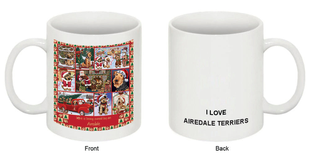 Love is Being Owned Christmas Airedale Terrier Dogs Coffee Mug MUG52584