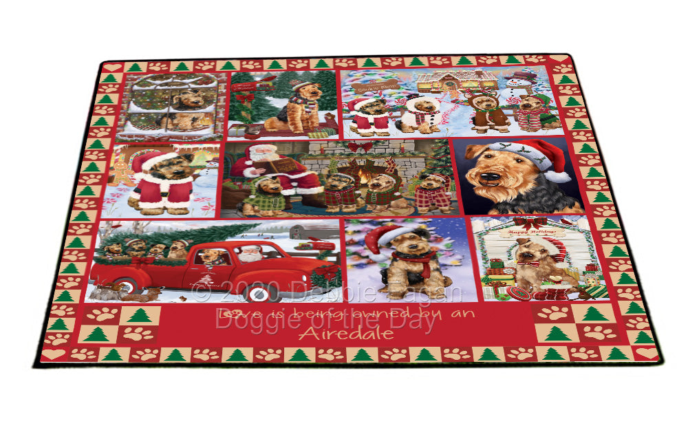 Love is Being Owned Christmas Airedale Terrier Dogs Floormat FLMS54736