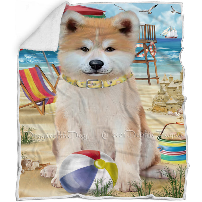 Pet Friendly Beach Akita Dog Blanket BLNKT65118