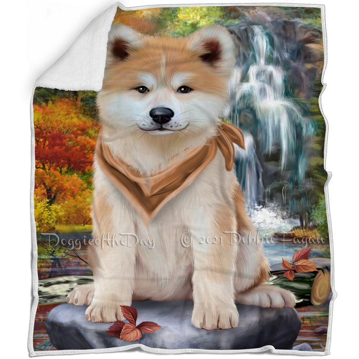 Scenic Waterfall Akita Dog Blanket BLNKT62535