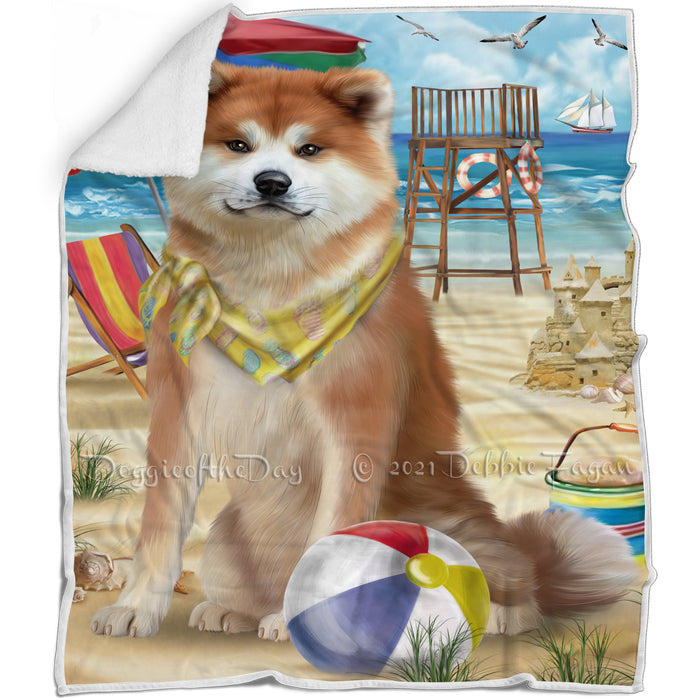 Pet Friendly Beach Akita Dog Blanket BLNKT65127