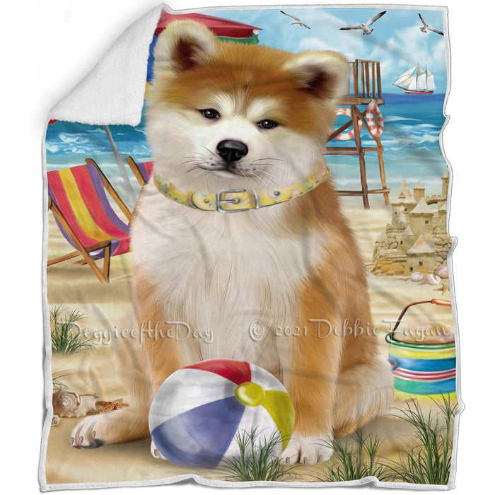 Pet Friendly Beach Akita Dog Blanket BLNKT65136