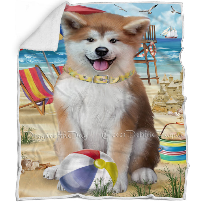 Pet Friendly Beach Akita Dog Blanket BLNKT65145