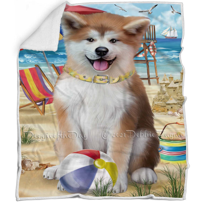 Pet Friendly Beach Akita Dog Blanket BLNKT65154