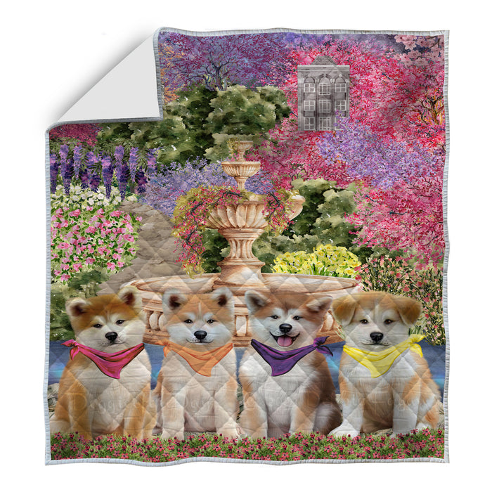 Akita Bedspread Quilt, Bedding Coverlet Quilted, Explore a Variety of Designs, Personalized, Custom, Dog Gift for Pet Lovers