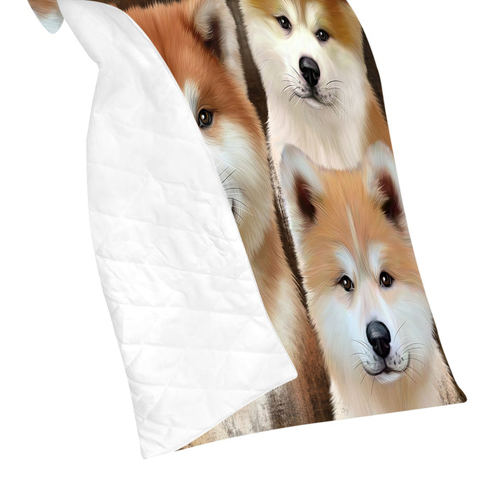 Rustic Akita Dogs Quilt