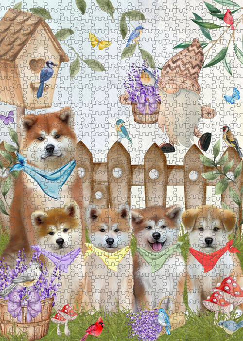 Akita Jigsaw Puzzle, Interlocking Puzzles Games for Adult, Explore a Variety of Designs, Personalized, Custom,  Gift for Pet and Dog Lovers