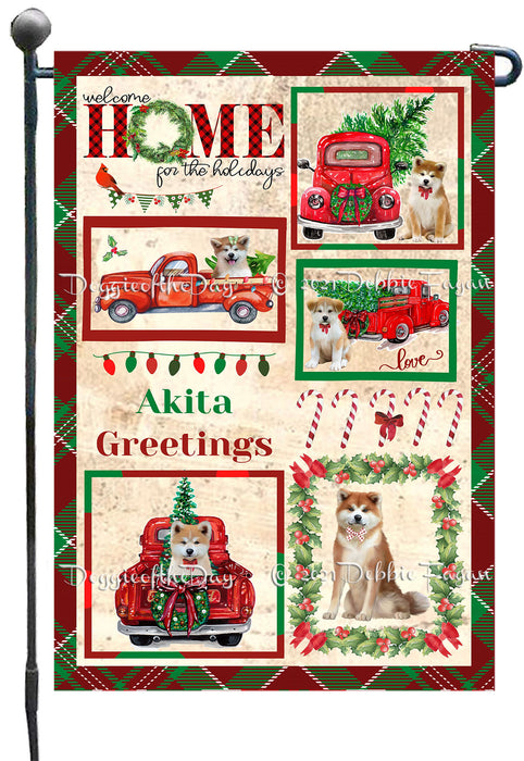 Welcome Home for Christmas Holidays Akita Dogs Garden Flag GFLG66964