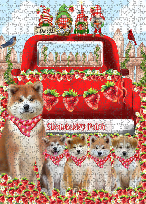 Akita Jigsaw Puzzle, Interlocking Puzzles Games for Adult, Explore a Variety of Designs, Personalized, Custom,  Gift for Pet and Dog Lovers