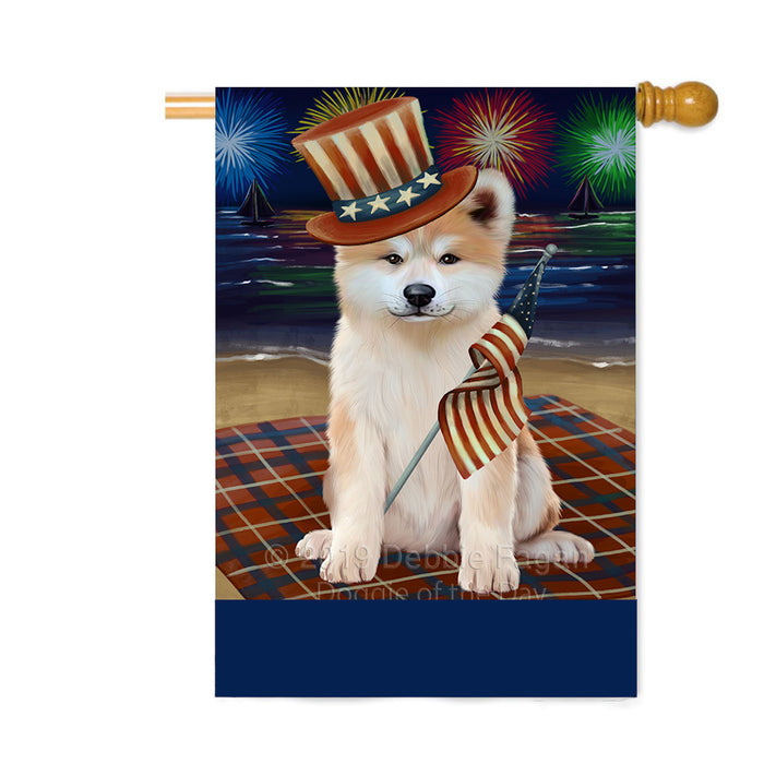Personalized 4th of July Firework Akita Dog Custom House Flag FLG-DOTD-A57774